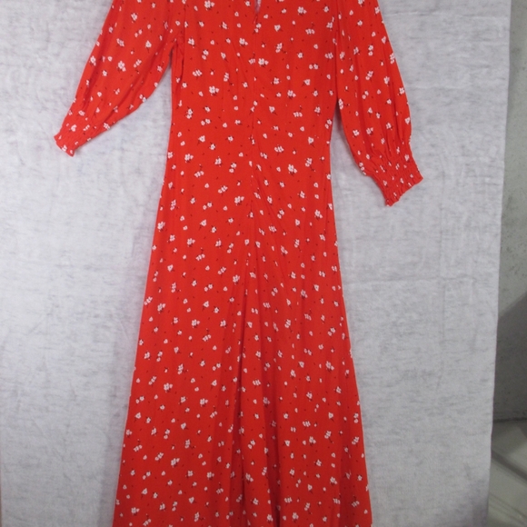 Brand new Mango Red Floral 3/4 sleeve midi dress - Picture 6 of 7